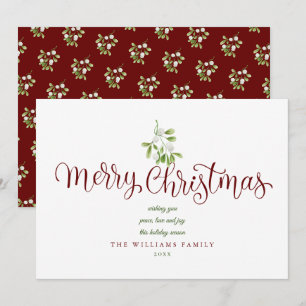 Cartes Pour Fêtes Annuelles Joyeux Noël Écriture Élégante Gui