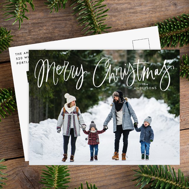 Cartes Pour Fêtes Annuelles Joyeux Noël écriture fantaisiste 2 Photo (Créateur téléchargé)