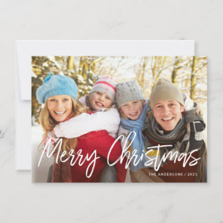 Cartes Pour Fêtes Annuelles Joyeux Noël écriture manuscrite blanche Photo
