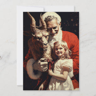 Cartes Pour Fêtes Annuelles Joyeux Noël Éffrayant Horreur Devil Père Noël