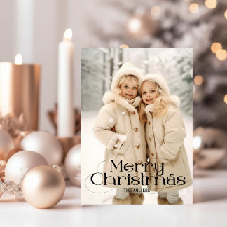 Cartes Pour Fêtes Annuelles Joyeux Noël Elégant 1 Typographie photo