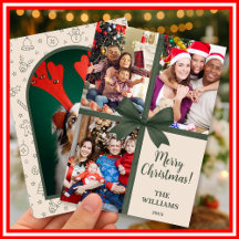 Joyeux Noël Élégant Nœud Cadeau Photo Collage