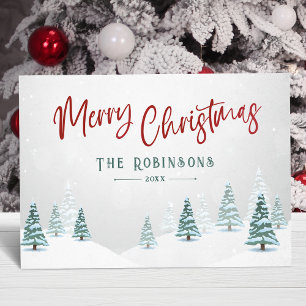 Cartes Pour Fêtes Annuelles Joyeux Noël élégant rustique Country Winter Tree