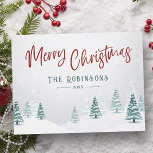 Cartes Pour Fêtes Annuelles Joyeux Noël élégant rustique Country Winter Tree