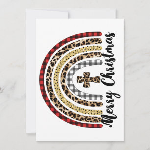 Cartes Pour Fêtes Annuelles Joyeux Noël Empreinte de léopard Cross