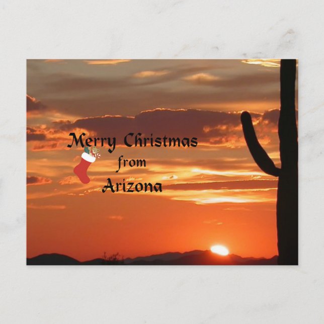 Cartes Pour Fêtes Annuelles Joyeux Noël en Arizona (Devant)