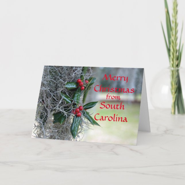 Cartes Pour Fêtes Annuelles Joyeux Noël en Caroline du Sud (Devant)