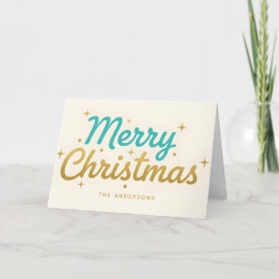 Cartes Pour Fêtes Annuelles Joyeux Noël en écriture de la mi-siècle atomique