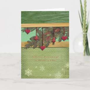 Cartes Pour Fêtes Annuelles Joyeux Noël en hongrois, coeur rouge