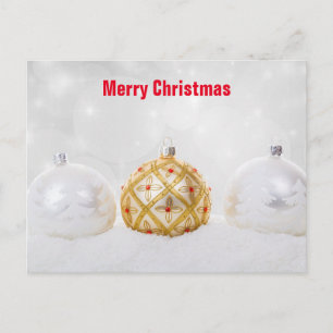 Cartes Pour Fêtes Annuelles Joyeux Noël en or et en argent