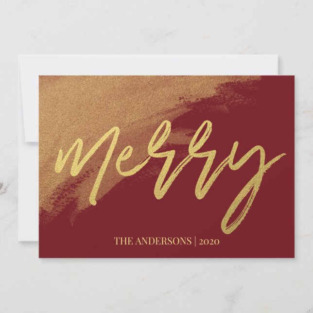 Cartes Pour Fêtes Annuelles Joyeux Noël en or photo (Devant)