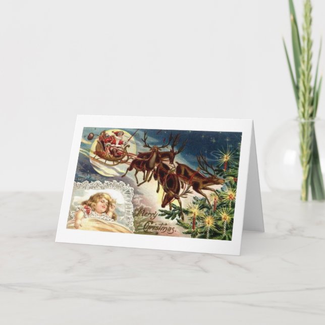 Cartes Pour Fêtes Annuelles Joyeux Noël enfant dormant (Devant)