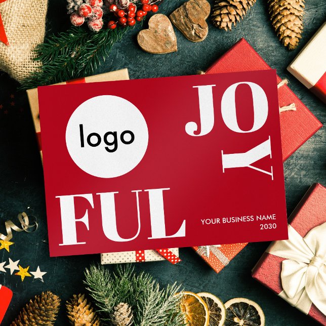 Cartes Pour Fêtes Annuelles Joyeux Noël Entreprise Logo Affaires sur mesure (Créateur téléchargé)