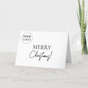Cartes Pour Fêtes Annuelles Joyeux Noël Entreprise Logo Simple Personnalisé