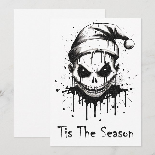 Cartes Pour Fêtes Annuelles Joyeux Noël Épouvante Gothique Horreur (Devant / Derrière)