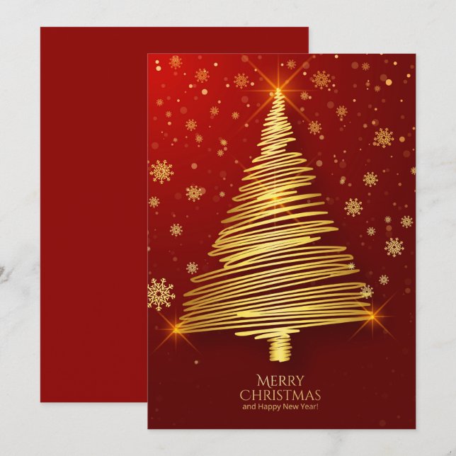 Cartes Pour Fêtes Annuelles Joyeux Noël et Bonne Année (Devant / Derrière)