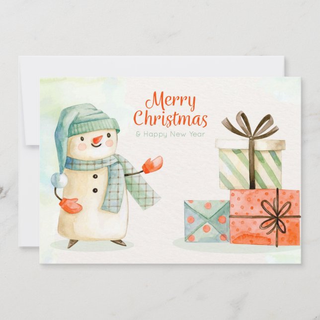 Cartes Pour Fêtes Annuelles Joyeux Noël et Bonne Année (Devant)