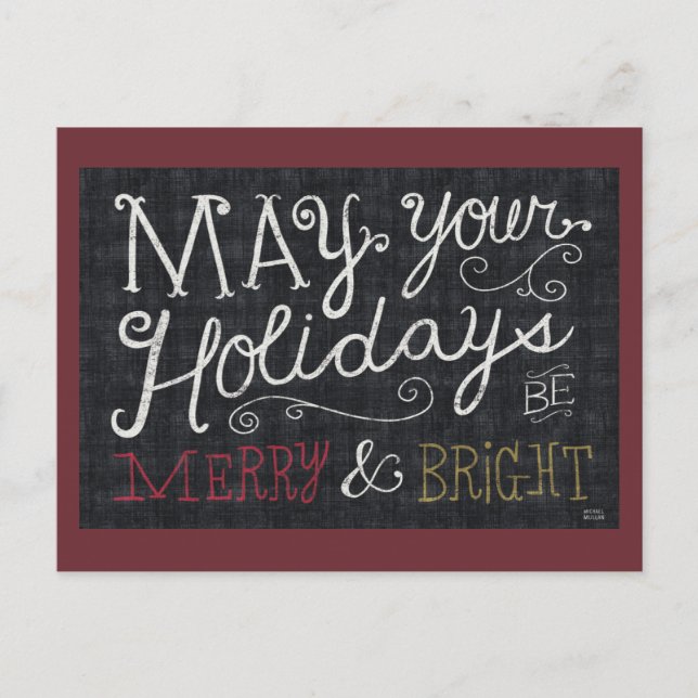 Cartes Pour Fêtes Annuelles Joyeux Noël et brillant (Devant)