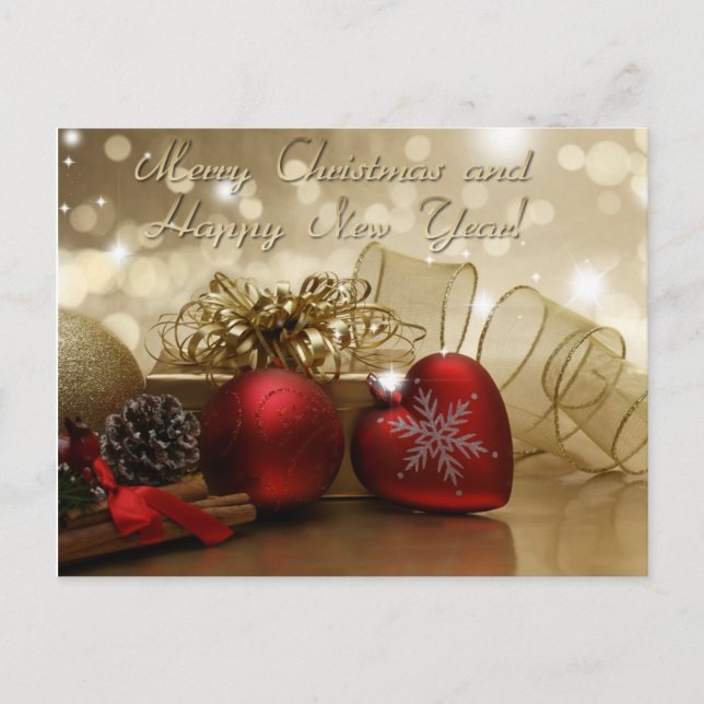 Cartes Pour Fêtes Annuelles joyeux noël et heureux nouvel an (Devant)