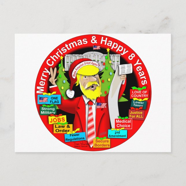 Cartes Pour Fêtes Annuelles Joyeux Noël et Joyeux 8 ans (Devant)