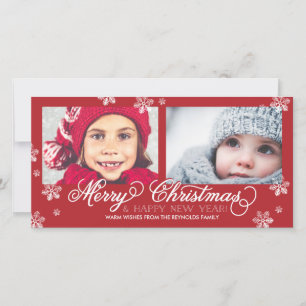 Cartes Pour Fêtes Annuelles Joyeux Noël et Joyeux Snowflakes du Nouvel An