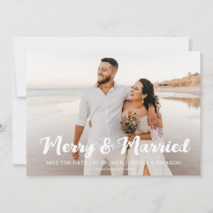 Cartes Pour Fêtes Annuelles Joyeux Noël et mariage enregistré, sauvegardez la