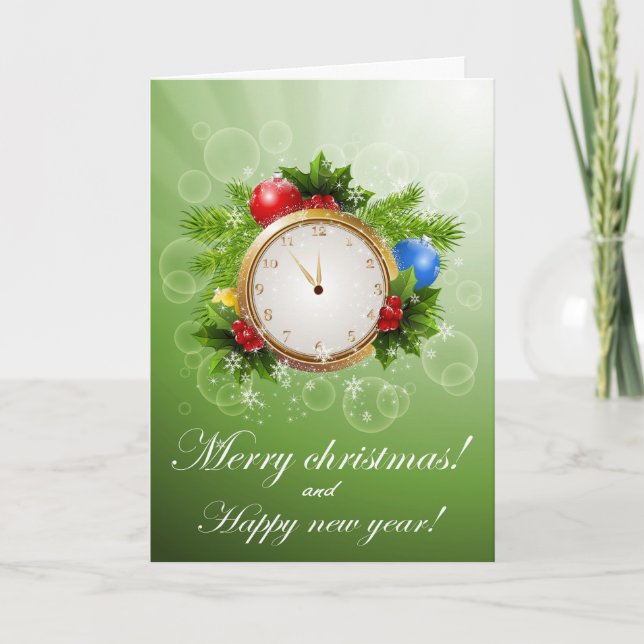 Cartes Pour Fêtes Annuelles Joyeux Noël et Nouvel An (Devant)