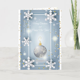 Cartes Pour Fêtes Annuelles Joyeux Noël et Nouvel An ! 2025 Silver Luxury