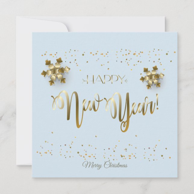 Cartes Pour Fêtes Annuelles Joyeux Noël et Nouvel An ! 20XX Gold Luxury (Devant)
