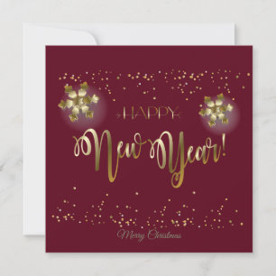 Cartes Pour Fêtes Annuelles Joyeux Noël et Nouvel An ! 20XX Gold Luxury