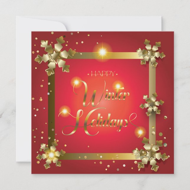 Cartes Pour Fêtes Annuelles Joyeux Noël et Nouvel An ! Joyuses Fêtes d'Hiver (Devant)