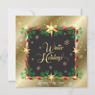 Cartes Pour Fêtes Annuelles Joyeux Noël et Nouvel An ! Luxe Or 2025