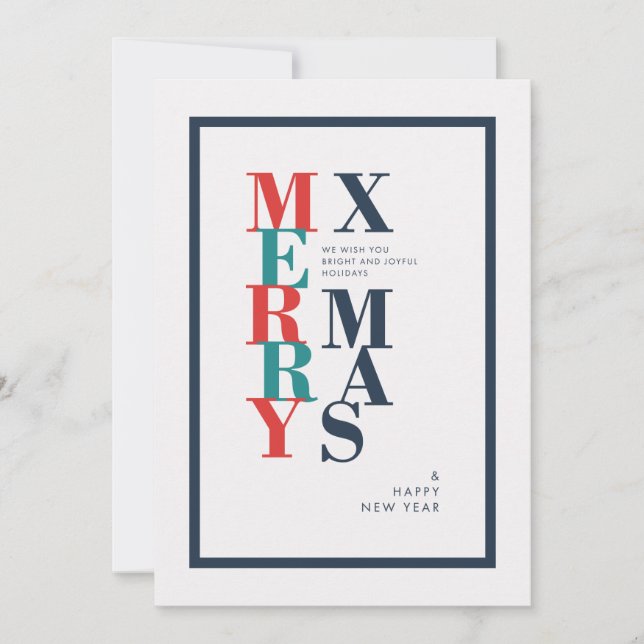 Cartes Pour Fêtes Annuelles Joyeux Noël et voeux de nouvel an (Devant)