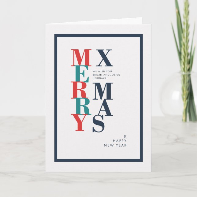 Cartes Pour Fêtes Annuelles Joyeux Noël et voeux de nouvel an (Devant)
