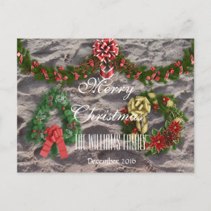 Cartes Pour Fêtes Annuelles Joyeux Noël Famille Décembre 2016 Wreath Sand