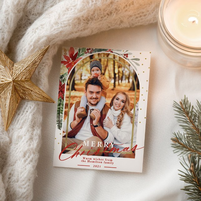 Cartes Pour Fêtes Annuelles Joyeux Noël Famille Photo Arche de Noël (Créateur téléchargé)