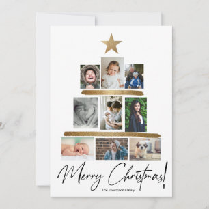 Cartes Pour Fêtes Annuelles Joyeux Noël Famille Photo Collage Arbre
