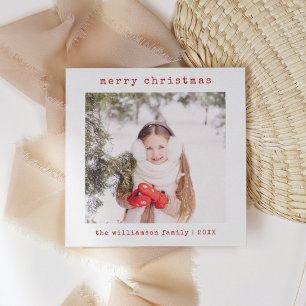 Cartes Pour Fêtes Annuelles Joyeux Noël Famille Photo Minimaliste  