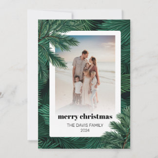 Cartes Pour Fêtes Annuelles Joyeux Noël Famille Photo Pine Tree