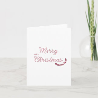Cartes Pour Fêtes Annuelles joyeux noël famille rose nom 20xx pastel moderne