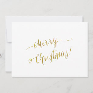 Cartes Pour Fêtes Annuelles Joyeux Noël Faux Gold Foil Lettrage Script