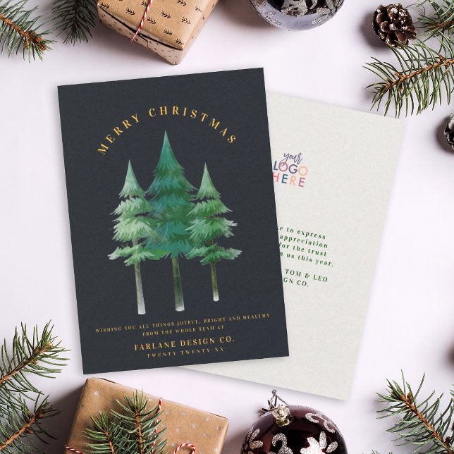 Cartes Pour Fêtes Annuelles Joyeux Noël Festif moderne Logo d'entreprise (Créateur téléchargé)