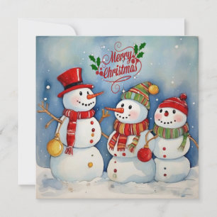Cartes Pour Fêtes Annuelles Joyeux Noël, Fête des Snowmen