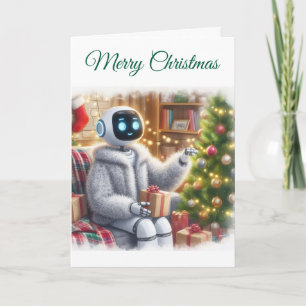Cartes Pour Fêtes Annuelles Joyeux Noël Filles de la technologie robotique Mes