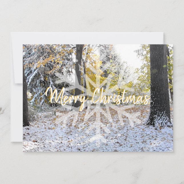 Cartes Pour Fêtes Annuelles Joyeux Noël Flocon de neige décoloré par jour de n (Devant)