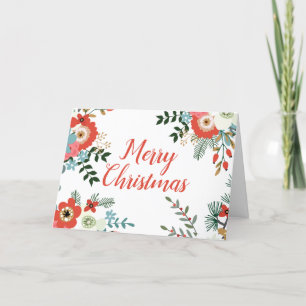 Cartes Pour Fêtes Annuelles Joyeux Noël Floral moderne Botanique