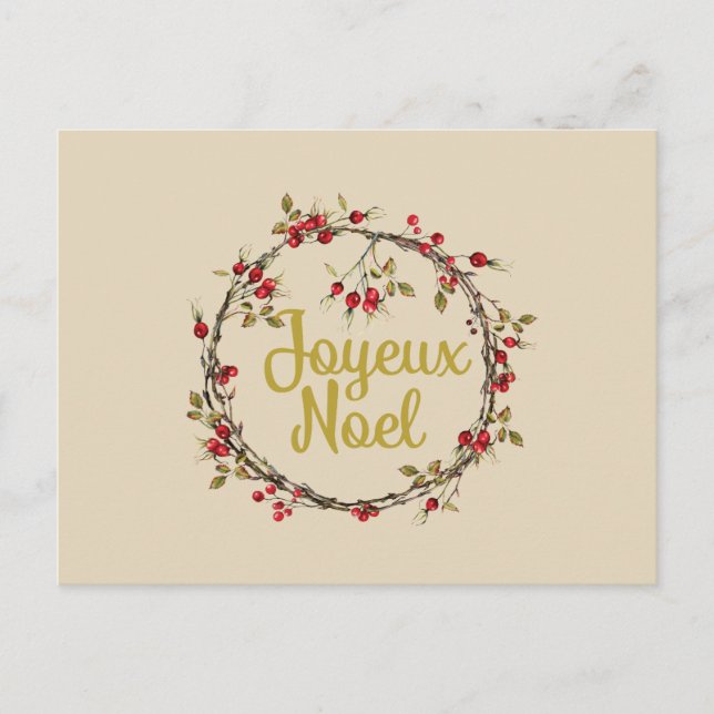 Cartes Pour Fêtes Annuelles Joyeux Noel French Russe Wreath Christmas (Devant)