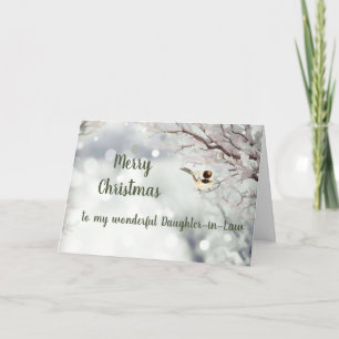 Cartes Pour Fêtes Annuelles Joyeux Noël Frost Oiseau de Noël Belle-fille