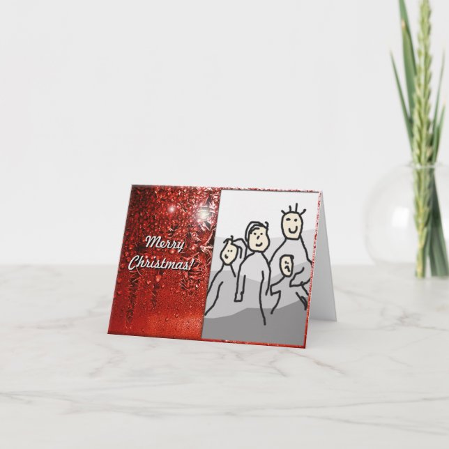 Cartes Pour Fêtes Annuelles Joyeux Noël Frost rouge avec la photo (Devant)