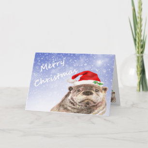 Cartes Pour Fêtes Annuelles Joyeux Noël Fun Otter Card